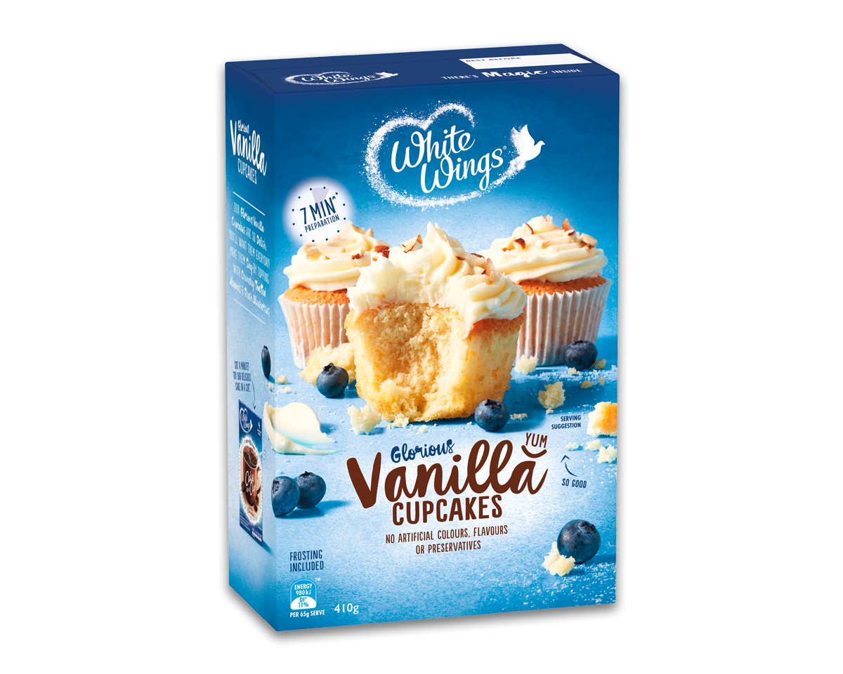 Vanilla Cupcakes White Wings