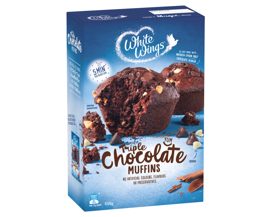 White Wings Muffin Mix Triple Choc 550 g White Wings