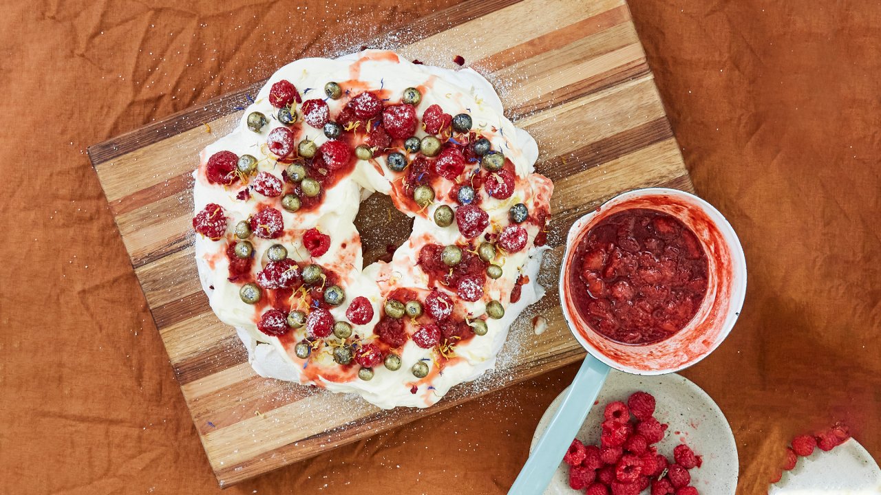 Layered Berry Pavlova by Charlotte Ree