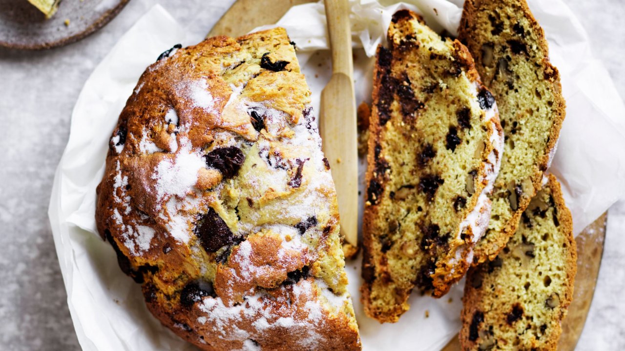 dark choc, cherry and walnut soda bread