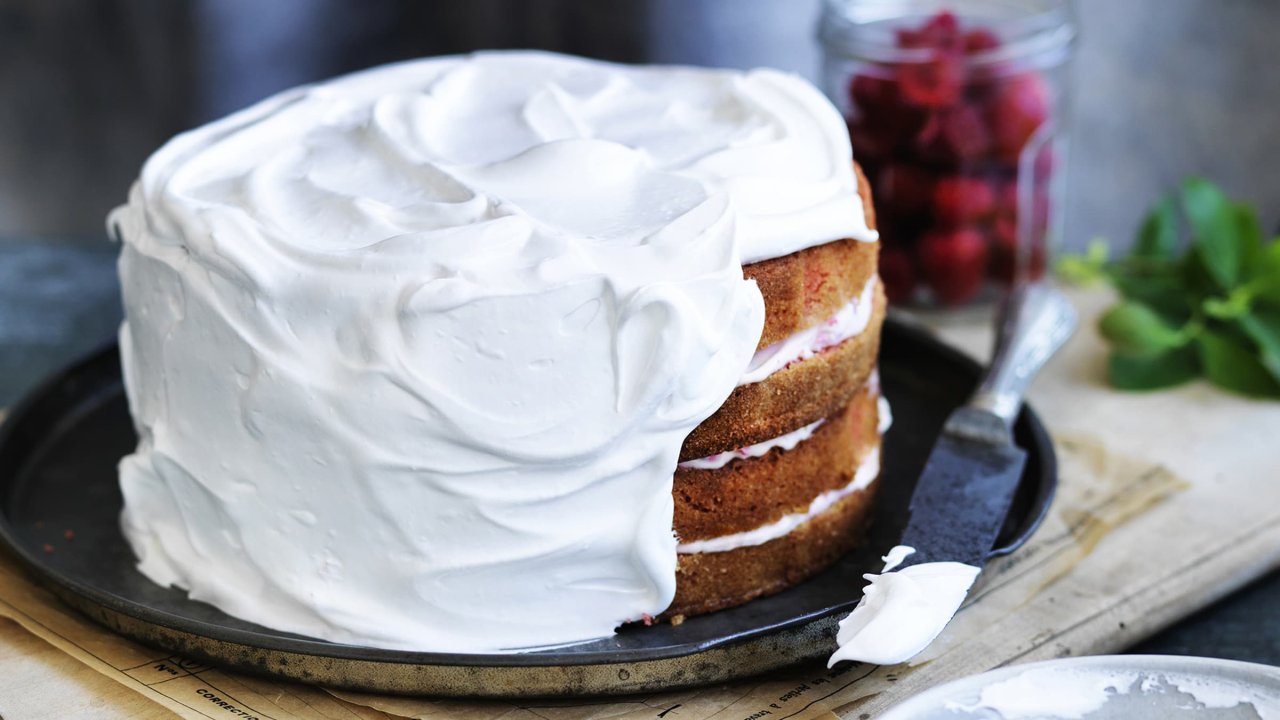 Raspberry Rosewater Pink Velvet Marshmallow Cake